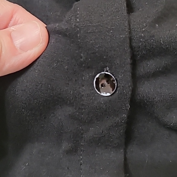 Eileen Fisher Black Button-up Shirt Dress with distressed buttons size Medium - Picture 5 of 8